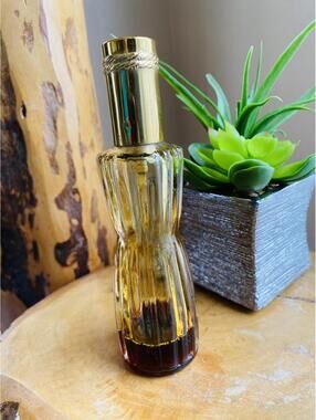 Estee Lauder Vintage Amber and Gold Glass Perfume Bottle